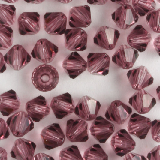 4mm Bicone Amethyst - 48 beads