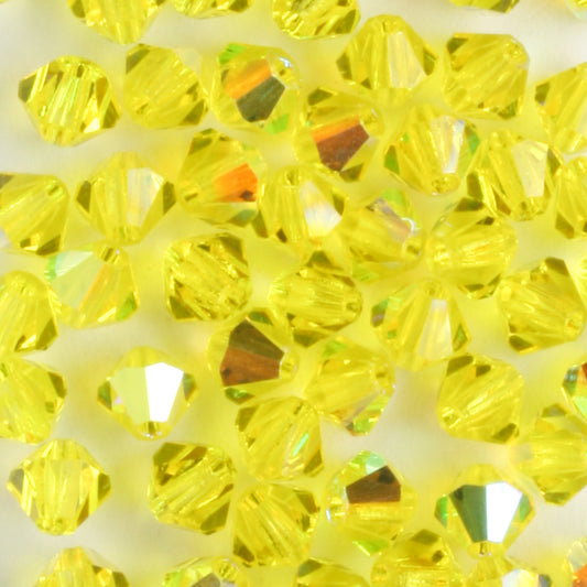 4mm Bicone Citrine AB - 48 beads