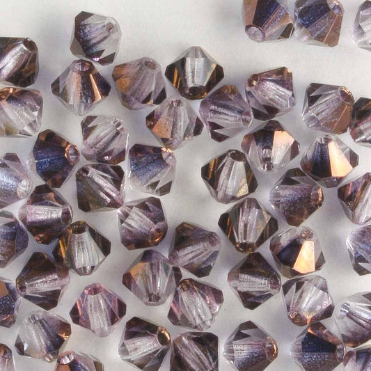 4mm Bicone Light Copper Amethyst Luster - 48 beads