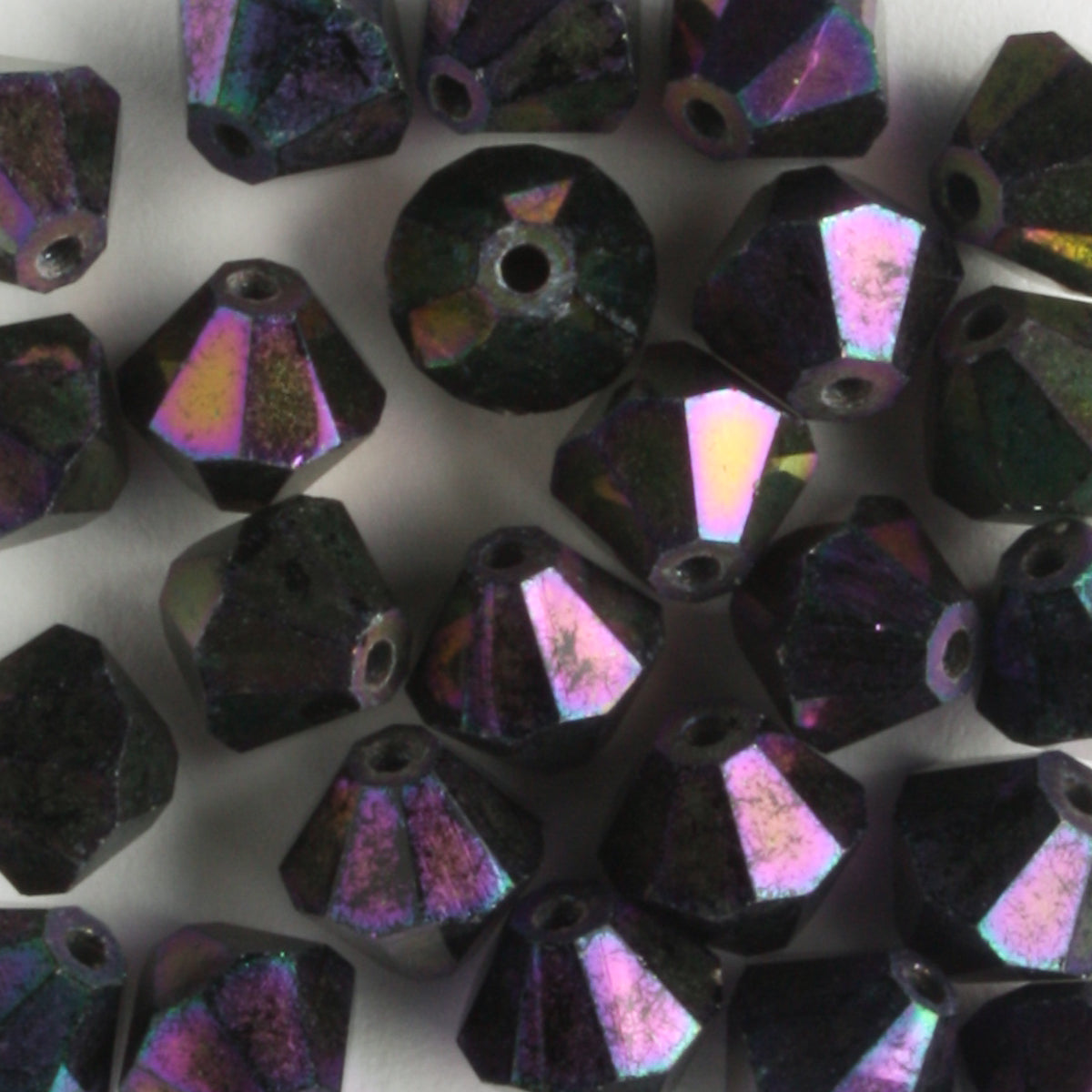 6mm Bicone Iris Purple - 24 beads