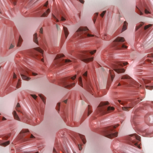 6mm Bicone French Rose - 24 beads