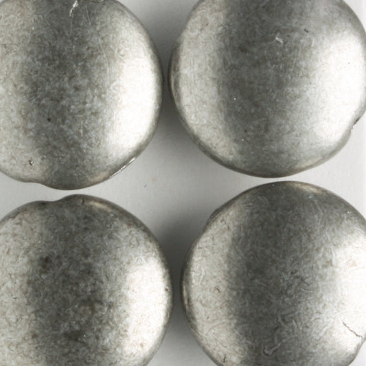 14mm Cushion Round Metallic Sharkskin - 4 beads