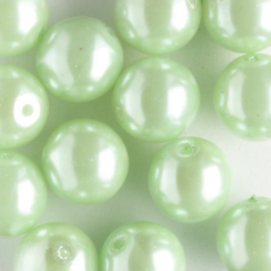 8mm Glass Pearl Mint - 15 beads