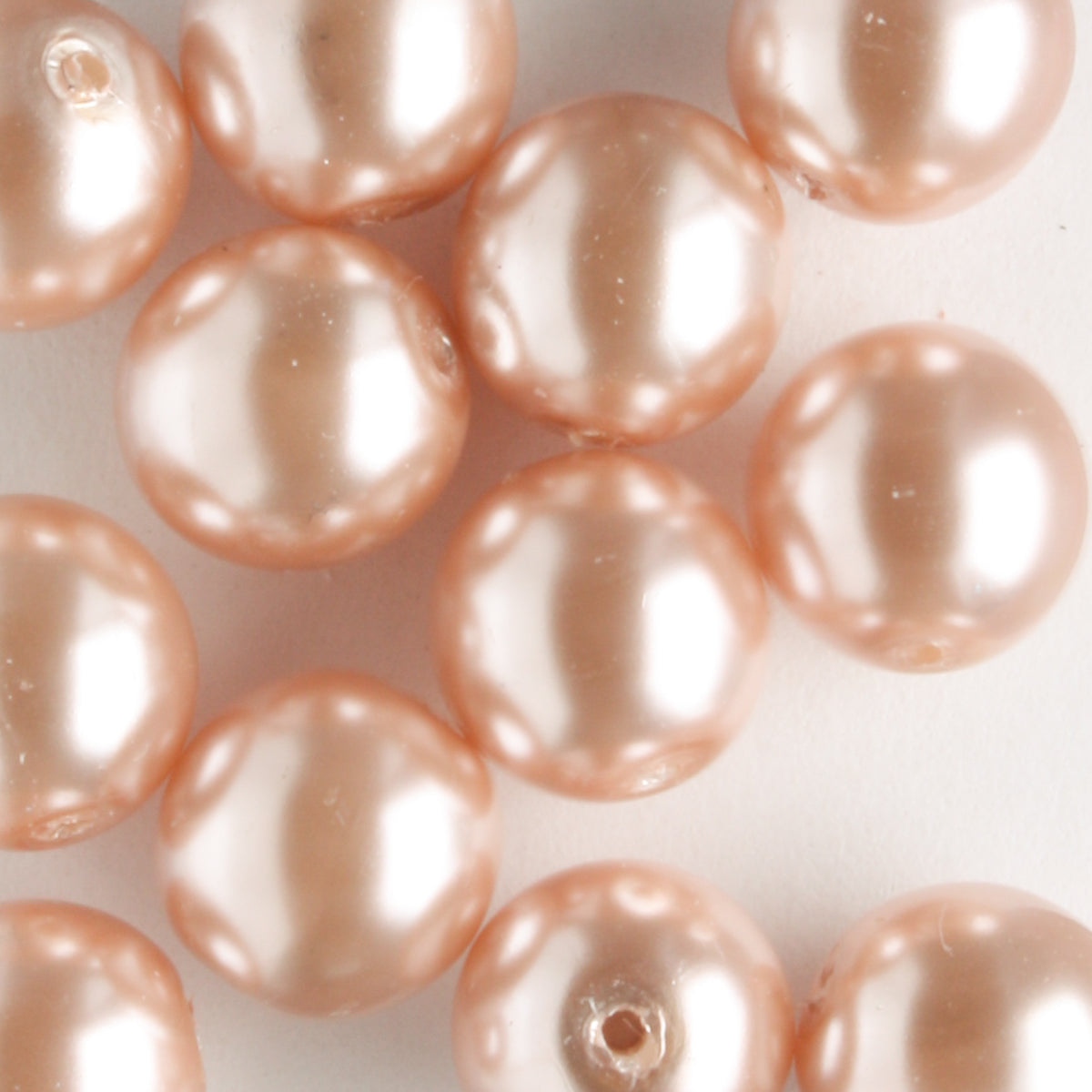 8mm Glass Pearl Pink Rose - 15 beads