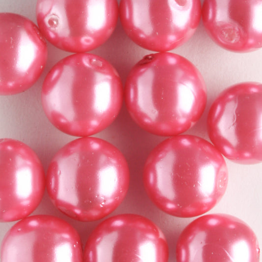 8mm Glass Pearl Dragon Fruit - 15 beads
