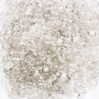 4mm Cut Glass Clear - 100 beads