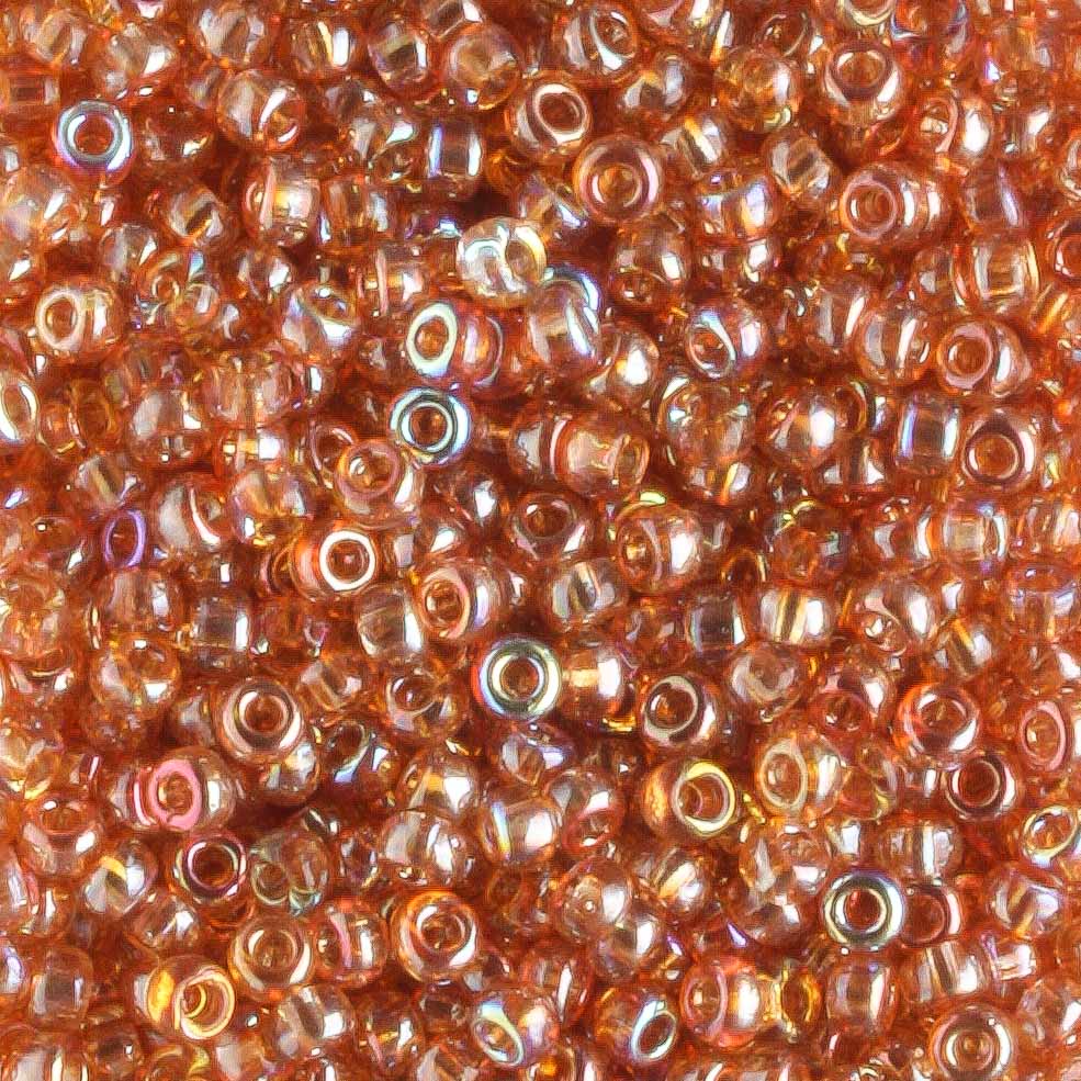 11/0 Unions Orange Rainbow - 10 grams