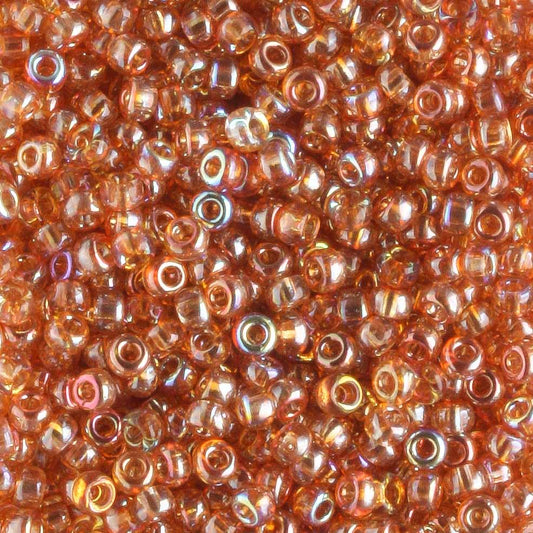 11/0 Unions Orange Rainbow - 10 grams