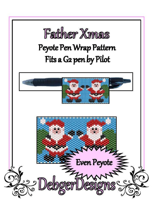 Father Xmas Pen Wrap Pattern - PDF