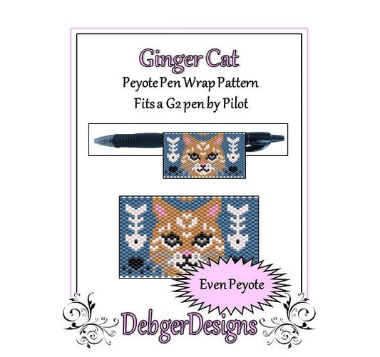 Ginger Cat Pen Wrap Pattern - PDF