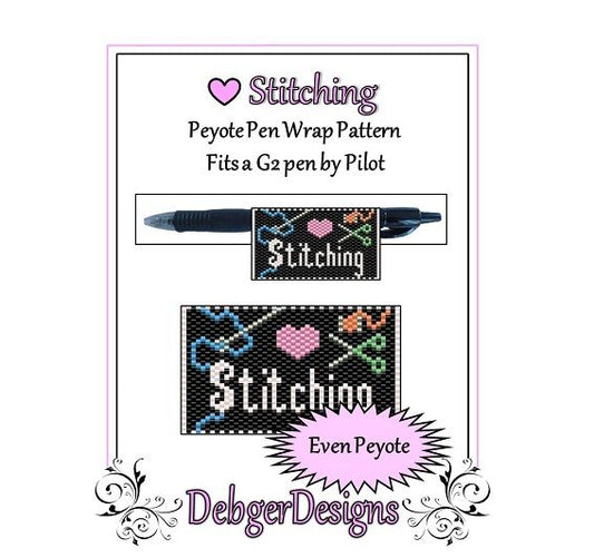 Love Stitching Pen Wrap Pattern - PDF