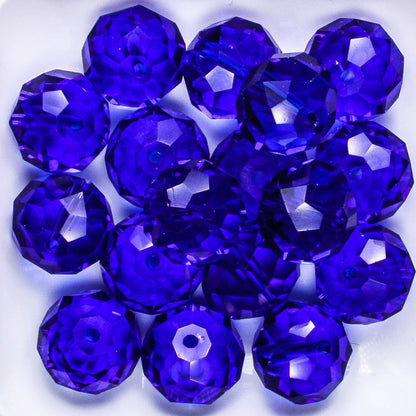 10x14mm Rondelle Royal Blue - 15 beads