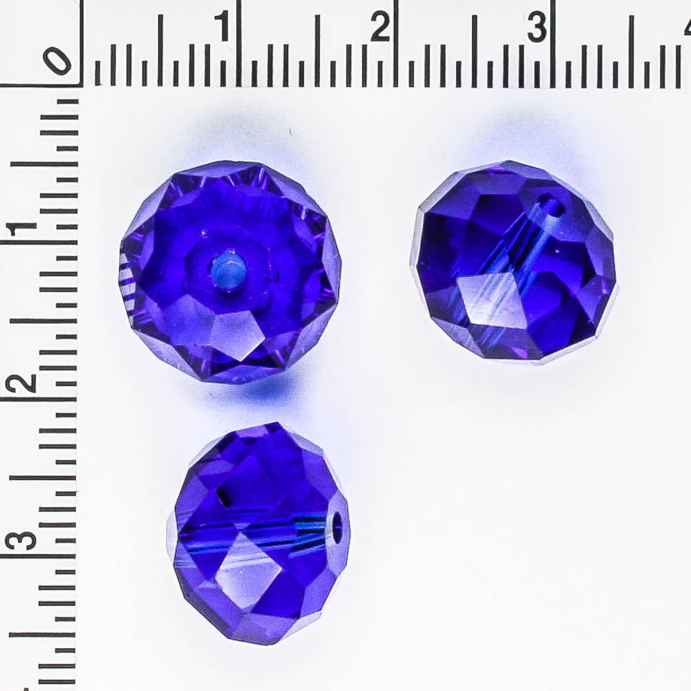 10x14mm Rondelle Royal Blue - 15 beads