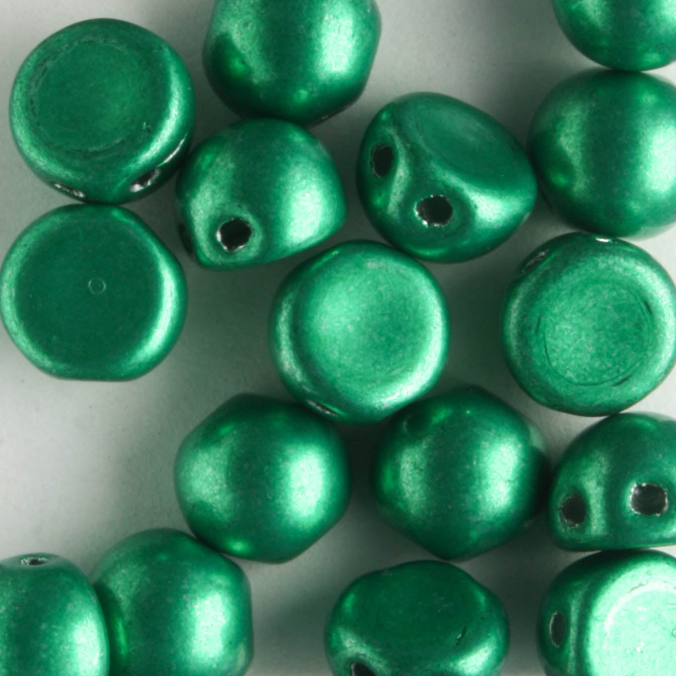 2 Hole Cabochon Saturated Metallic Lush Meadow - 10 grams