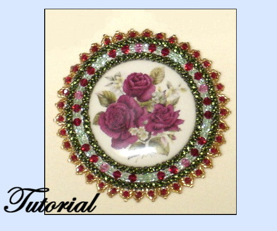 Crystal Ring Brooch with Crystal Picot Edge Pattern - PDF